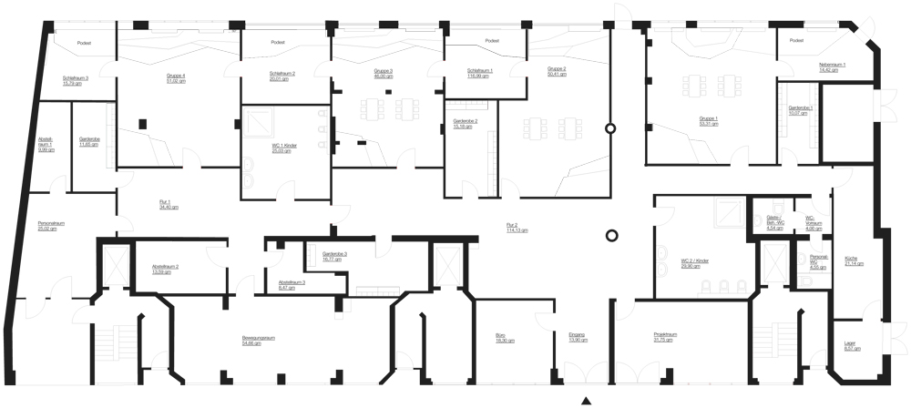baukind | Kita Villa Luna – Grundriss baukind – Daycare Centre Villa Luna Berlin – Floorplan